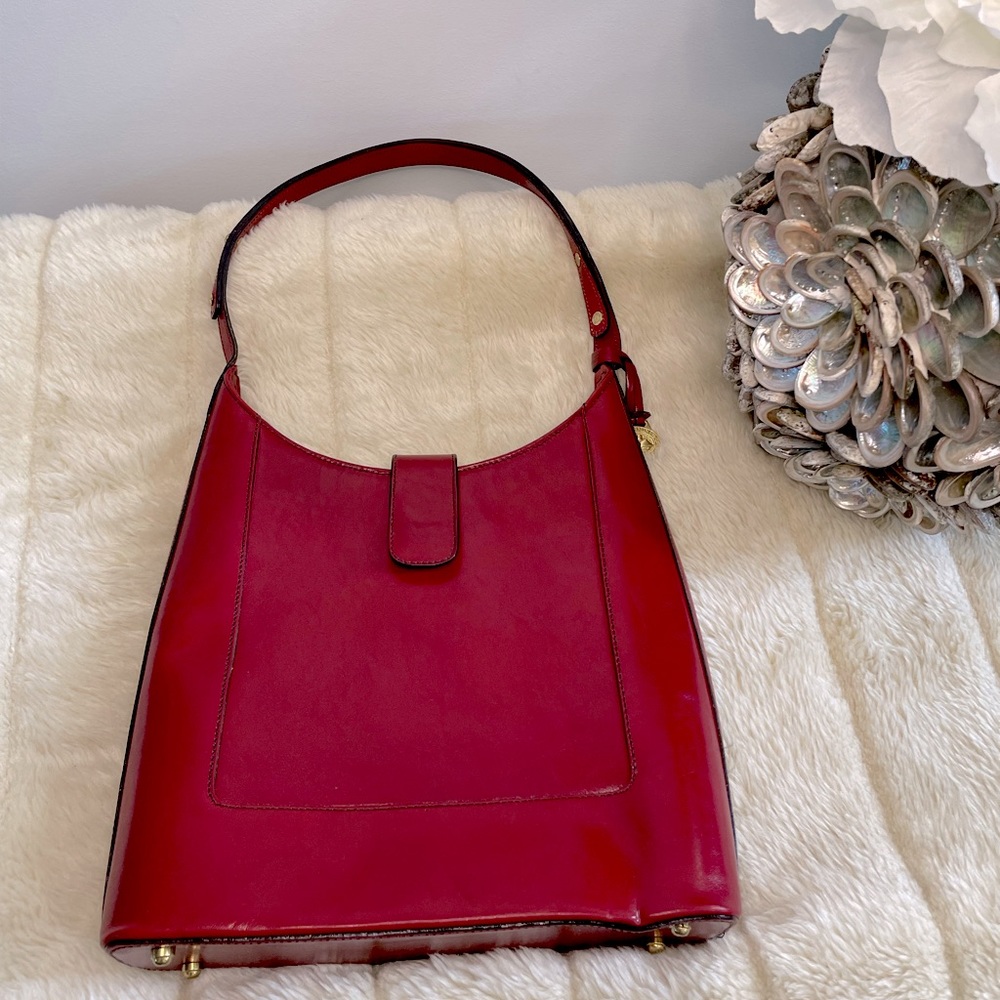 Brahmin Crimson Leather Shoulder Bag